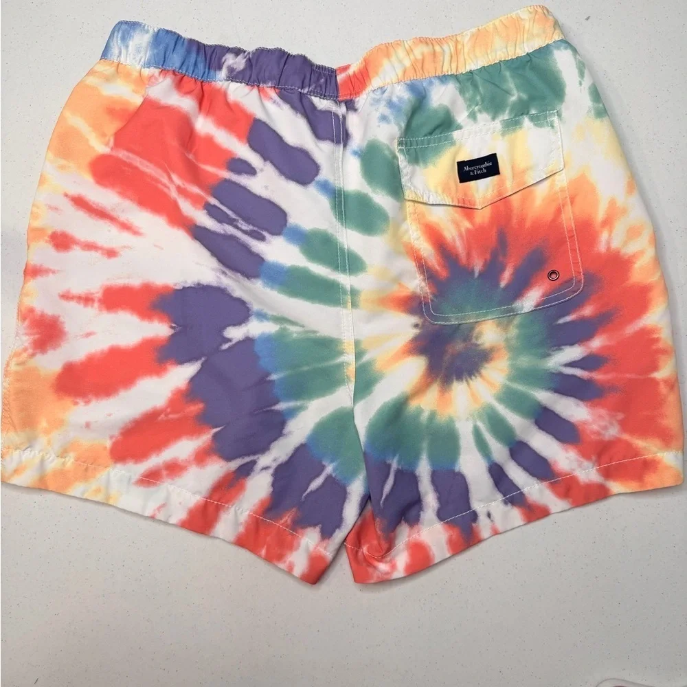 Abercrombie & Fitch Men's Spiral Tie Dye Swim Trunks L Shorts